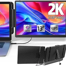 KOJOM 2K Laptop Monitor Extender - 13" IPS 1440P Dual Monitor Attachment Laptop Plug & Play Multiple Screens for 13"-17" Laptop Compatible with Wins Mac Dex Chrome Travel Gaming Work-picture-23