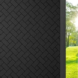 SUNBIRD Total Blackout Window Film 100% Light Sun Blocking Frosted Privacy Heat Control Static Darkening Window Tint for Day Sleep (12 X 48 Inch, Brick Blackout) image 1