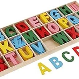 Enakshi® 2x156 Pieces Colorful Wooden Alphabet Letters with Storage Tray for Kids Toys|Crafts | Multi-Purpose Craft Supplies | Crafting Pieces | Wooden Pieces-picture-14