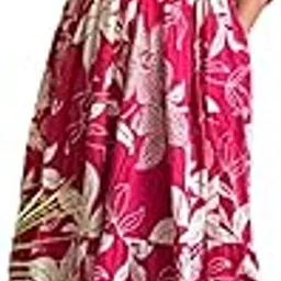 nerksre Women’s Rayon Fabric Short Sleeve Long Anarkali Gown Dress for Daytime Vacation & Summer Outings-picture-44