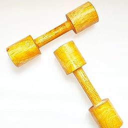 generic Wooden Dumbbells For Pt | For Kids | For Warm Up Exercises | For Girls And Boys | Premium Wood | Good Finishing |,Brown, 300 Grams-picture-29