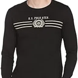 u.s. polo assn. Men Cotton Regular Crew Neck Long Sleeve Brand Print T-Shirt-picture-32