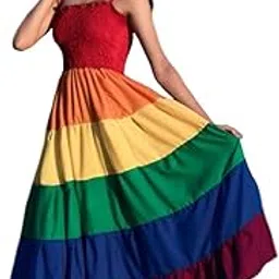 Visionbyankita's Rainbow Smocked Tiered Dress for Women's-picture-47