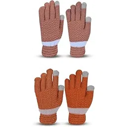 Women's Touchscreen Winter Woollen Pack of 2 Pairs Gloves For Cold Weather (SGD-964966) (Multicolor, Free Size)-image-61