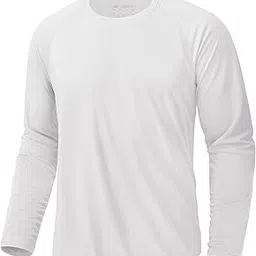 kefitevd Summer Shirts for Men UV Protection Long Sleeve Rash Guard UPF 50+ Outdoor Hiking Shirt Top White-picture-34