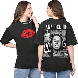sillystyle Lana Del Rey Oversized Black Tshirt for Women and Men Ultravoilence Drop Shoulder Unisex Baggy Loose Fit T-Shirts (X-Small, Black)-picture-55