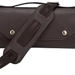 Flute Carrying Bag, Synthetic Leather Wind Instrument Storage Case with Shoulder Strap, Portable Flute Satchel, Soft Non woven Fabric Lining, 360° Rotating Lock Buckle (Coffee)-image-5