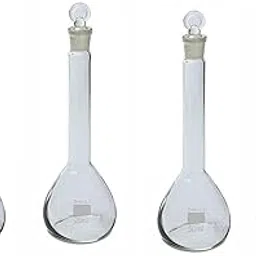 Salco Volumetric Flask Class A with Glass Stopper, Heavy Wall Borosilicate Glass Volumetric Flask - Set of (10, 25, 50, 100 ML)-picture-10