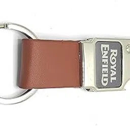 Metal Leather Opner Keychain for royal enfield Bikes Brown Colour Key Chain ()-picture-25