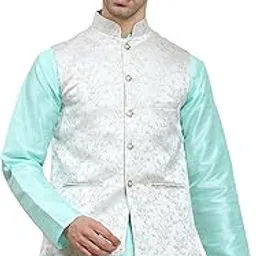 aany's culture Mens Stylish Polyster Floral Digital Printed Nehru Jacket | Two Pockets | Mandarin Collar | Lightweight | Comfortable Mens Nehru Jacket-picture-23