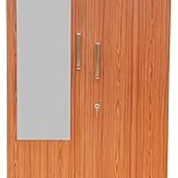 Hudson Two Door Wardrobe/Wooden Almirah Cabinet in Teak Color-picture-10