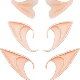 NHCDFA Elf Ears, Halloween Costume, Fairy Pixie Elf Ears Soft Tips Elf Ear Halloween Latex Non Piercing Fairy Ear Cuffs Earrings for Women and Girls-picture-12