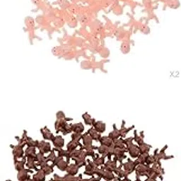 Merishopp 200x Mini Newborn Baby Doll Toy Baby Shower Decor Party Bag Filler Pink+Puce-image-47