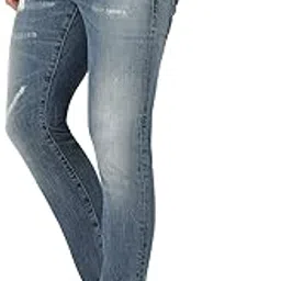 everblue Men Solid Stretchable Blue Tapered Slim Fit Heavy Fade Midrise Jeans-picture-57