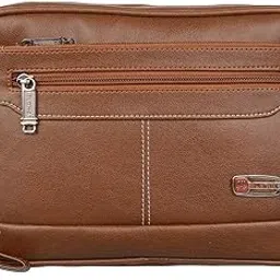 blowzy Bags Multipurpose Bag Artificial Leather Travel Kit Accessories Bag for Men (Tan)-picture-54