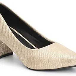 carlton london Women Stylish Slipon Pump Shoes with Block Heels, Pointed Toe for Party and Formal Occasions-picture-28