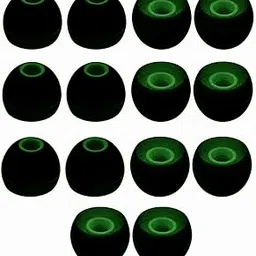 Frankz Premium Silicone Rubber Earbuds Tips 14, Eartips, Earplugs, for Earphones and Bluetooth Earphones Medium Size (14 Pcs (7 Pair), Black Green)-image-62