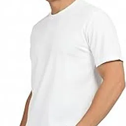 carlo magno Premium White Cotton T-Shirt | Round Neck | Half Sleeve | 180 GSM Double Bio-Wash | Regular Fit | Anti-Pilling-picture-33