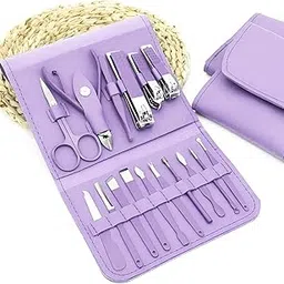 Sajani16 in 1 Manicure Kit, Stainless Steel Nail Clippers Scissors, Grooming Kit & Nail Cleaning Knife With Leather Travel Case for Hand, Professional Manicure Kit Pedicure Kit For Women (Multicolor) (Manicure Kit)-picture-16