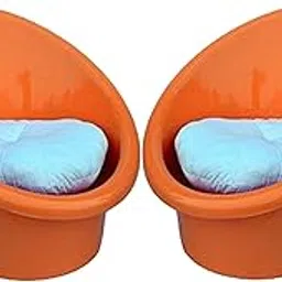 ANJWAR Tub Chairs/ARM Chairs/Chairs for Home, Living Room/Indoor and Outdoor Chairs with Complimentary Cushions Set of 02 (Orange)-picture-12