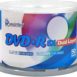 Smartbuy 100-disc 8.5GB/240min 8x DVD+R DL Logo Top Blank Media Record Disc + Black Permanent Marker-image-30