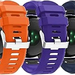 Compatible with Garmin Fenix 6X Pro Watch Bands for Women Men, Fenix 5X Plus Band, 26mm Easy Fit Silicone Replacement Bands Straps Wristbands Bracelet for Fenix 3 HR (Navy Purple Orange)-picture-21