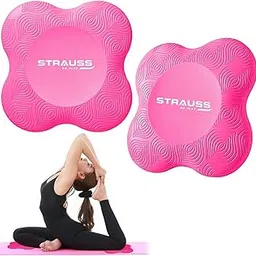 Strauss Yoga Knee & Elbow Cushion Pad | Support for Knees,Hands,Wrists,Elbows | Ideal For Planks,Push-ups,Yoga,Meditation,Pilates & Workout| Padding for Joint Protection and Stability |Set of 2,(Pink)-picture-19