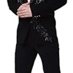 anup gupta couture Men's Black Designer Tuxedo Set with Trousers, Shirt & Bow Tie | Tux_AG2006 | Hand Embroidery with Nalki, Katdana & Bead Work-picture-37