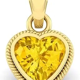 lmdprajapatis 10.00 Ratti / 9.25 Carat Certified Natural Yellow Sapphire Heart Shape Pendant Pukhraj Panchadhatu Locket For Men And Women-picture-43