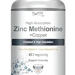 Vokin Biotech Zinc Methionine Plus Copper, Supports Immunity 90 Capsules-image-66