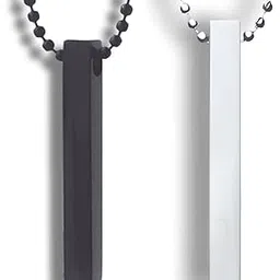 manocarter Black and Silver Pendant Necklace Jewellery for Men and Women | Combo of 2 | Chain+For+Men | Stylish and Height Adjustable Neck Accessory (Free Size)-picture-38