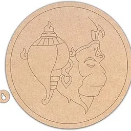 Hanuman Ji | Pre-Marked MDF Base for DIY Painting | 12 Inch Round Base | Ready-to-Paint Art & Craft Activity for Kids & Adults | Perfect for Gifting & Home Decor-picture-12