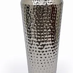 MATOSHREE HANDICRAFTS 20-Inch Tall Handcrafted Silver Hammered Vase – Modern Metal Floor Vase for Home Décor | Durable, Eco-Friendly & Easy to Clean (Silver)-image-6