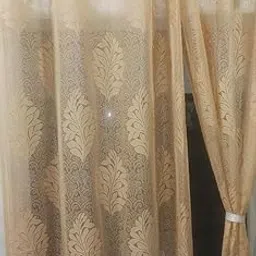 Honger Polyester Sheer Floral Sheer Transparent Net Eyelets Curtains Pack Of 2 Piece Brown Net || 7 Feet Door Curtains-picture-39