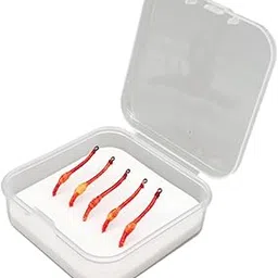 VELURA 5Pcs Worm Fly Fake Bloodworm Grub with Carry Case Outdoor Worm Fishing Lures|Sporting Goods | Fishing | Baits, Lures & Flies | Crankbaits image 1