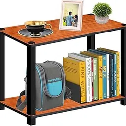 OFIXO 2-Tier Multipurpose Turn-N-Tube End Table/Side Table/Night Stand/Bedside Table/Shoe Rack/Book shelve with Heavy Duty Plastic Tube-(Teak Natural)-image-61