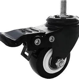 4 Pack 2" Heavy Duty Standing Desk Wheels Polyurethane PU Swivel Casters with 360 Degree Top Plate 220lb Total Capacity for Set of 4 (with Brakes) M815 Black-picture-46