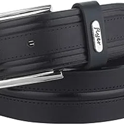 flyer Men's Leather belt (Formal/Casual) (Colour -Black) Buckle Adjustable Size Genuine Leather (BL2325)-picture-11