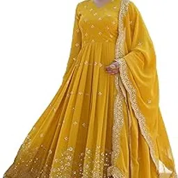 wedani Georgette Anarkali Kurta Set with Dupatta For women-picture-39