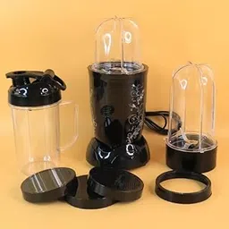 Concave Bullets 400W Mixer Grinder With 3 Jars | Stainless Steel Blades Multi-Purpose Food Processor For Juices, Smoothies, Shakes, And Spices | Compact And Powerful Kitchen Blender – (1 Pc/Black) image 1
