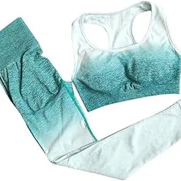 enakshi (label) Women 2 Pieces Tracksuit Sports Bra Legging Pants Yoga Set Outfit M Green|Clothing, Shoes & Accessories | Womens Clothing | Leggings-picture-15