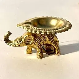Kaari Tales Miniature Elephant Diya Stand – Pack of 2 | Decorative Metal Tea Light & Oil Lamp Holder | Antique Gold Finish | Auspicious Elephant Design for Diwali, Pooja, and Festive Gifting-image-42