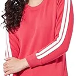 ben martin Women's Round Neck Regular Fit Full Sleeve Stripe Cotton Polyester Sweat Shirt-picture-34