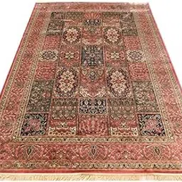 DREAM RUGS New Floral Carpet Luxury Kashmiri Silk High Density Rug, with Extra Soft Touch Carpet for Your Living Room and Bed Room and Hall. 4x6 FEET Pink a-picture-33