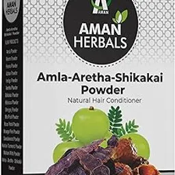 AMAN HERBALS - Natural Amla Ritha Shikakai Mix Hair Care Mask Powder For All Hair | 3-In-1 Natural Hair Cleanser | Hair Strengthening I Shiny Hair | Control Dandruff (100gram) (Pack Of 2)-image-61