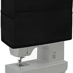 Encasify Sewing Machine Cover With Storage Pockets | Dustproof Silai Cover for Stitch Machine | Nylon Material | Black-picture-12