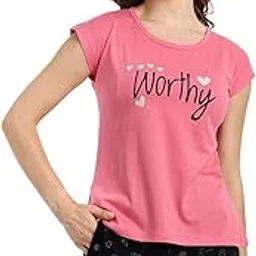 toocool 35 Women's Cotton Printed Coord Set-Night Suit of Top/Shorts (Pink - Black_Large)-picture-24