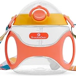 StarAndDaisy Baby Sipper Bottle/Straw Sipper for Kids/Sippy Cup or Sipper with Twin Handle & Silicon Straw/BPA Free & Non-Toxic Sipper/Leak Proof Drinking Baby Water Bottle (330 ml, Orange).?-image-10