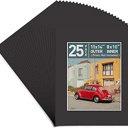 Golden State Art, Acid Free, 11x14 Black Picture Mats Mattes with White Core Bevel Cut for 8x10 Photo by Golden State Art-picture-42