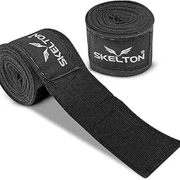Skelton Stretchable Support Hand wrap, Workout/Boxing & Punching Great for MMA | Muay Thai | Martial Arts, Wrist Support for Adults | (Black)-picture-16